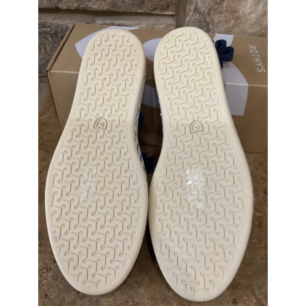 Rothy's The D'Orsay Espadrille Womens Size 9.5 Deep Sea Stripe Navy White New - Picture 4 of 8